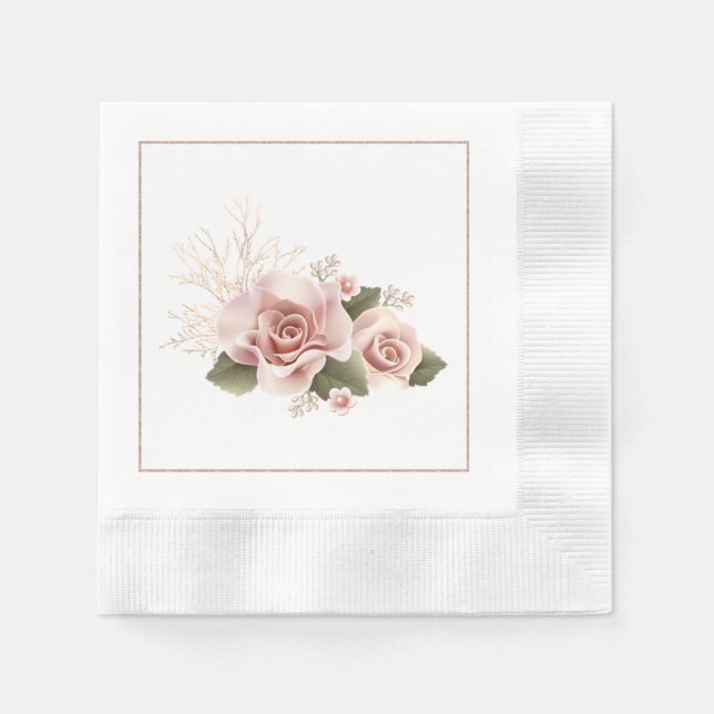 Serviette En Papier Champaign Floral Cocktail Napkins (Devant)