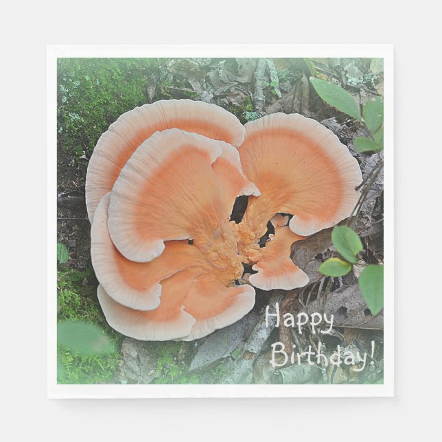 Serviette En Papier Champignons Joyeux anniversaire (Devant)