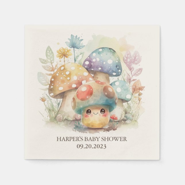 Serviette En Papier Champignons Whimsical (Devant)