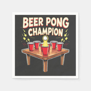 Serviette En Papier Champion de la bière Pong Ping Pong Boire