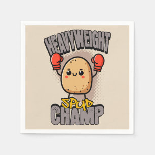Serviette En Papier Championnat de boxe de pomme de terre poids lourd