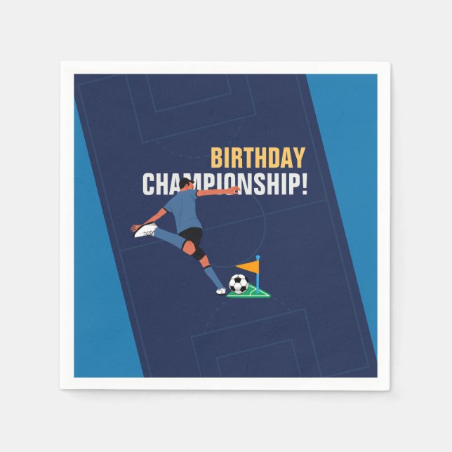 Serviette En Papier Championnat de la partie d'anniversaire de footbal (Devant)