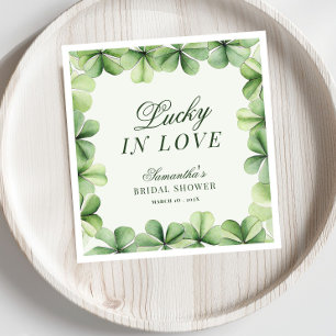 Serviette En Papier Chanceux en amour Bridal Shower Shamrock vert