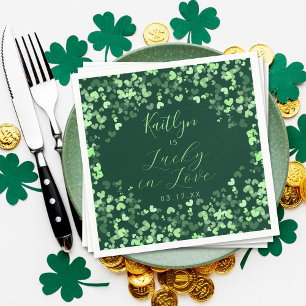 Serviette En Papier Chanceux en amour Saint-Patrick Fête de mariage