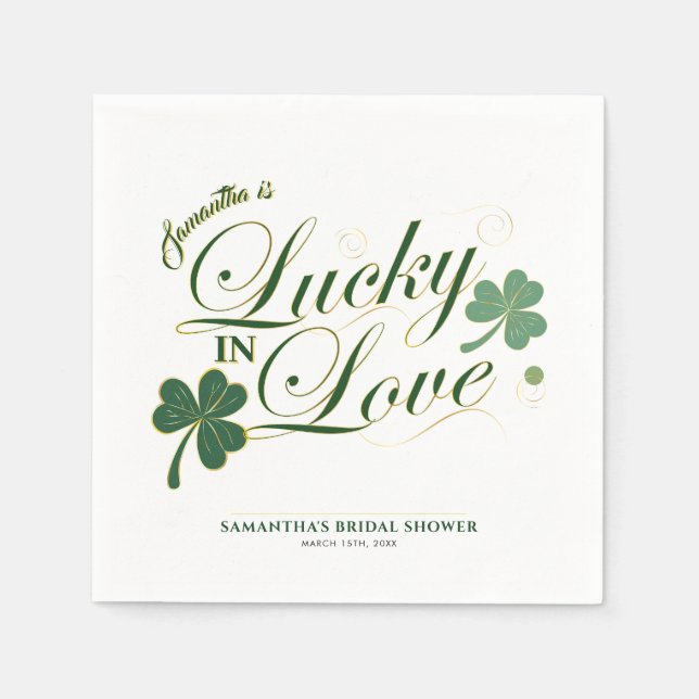Serviette En Papier Chanceux en amour Saint-Patrick moderne enterremen (Devant)