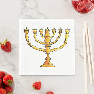 Serviette En Papier Chandelier Menorah Juif Porte-Bougie