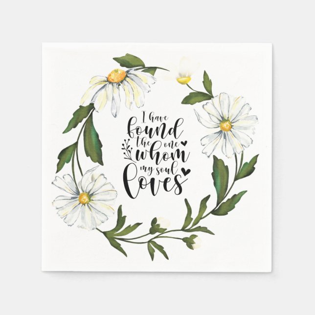 Serviette En Papier Chant de Salomon 3:4 J'ai trouvé l'Un (Devant)