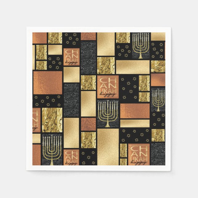 Serviette En Papier Chanukah Sparkley Tiles (Devant)