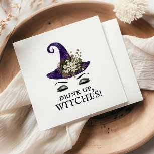 Serviette En Papier Chapeau de sorcière violet pour la fête d'Hallowee
