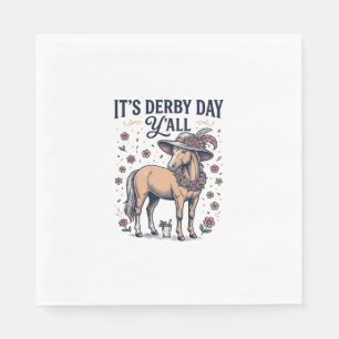 Serviette En Papier Chapeau Floral de Cheval de Derby Day Y’all