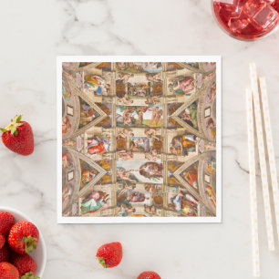 Serviette En Papier Chapelle Sixtine Plafond par Michelangelo Buonarro