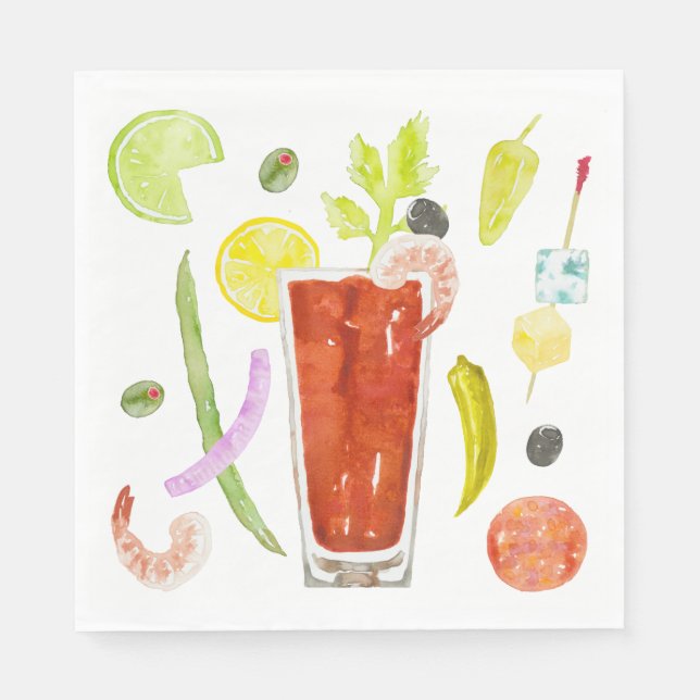Serviette En Papier Chargé Bloody Mary Papier Napkins (Devant)