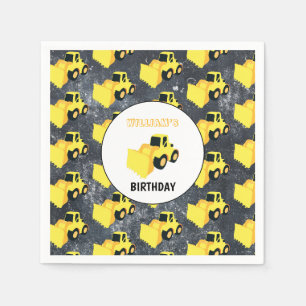 Serviette En Papier Chargeur frontal Construction Camion Anniversaire