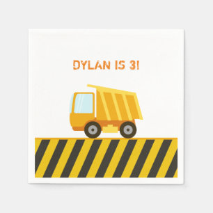 Serviette En Papier Chariot de construction Anniversaire