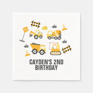 Serviette En Papier Chariot de construction Anniversaire