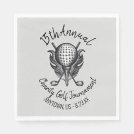 Serviette En Papier Charity Golf Tournoi Ball Tee Clubs Course