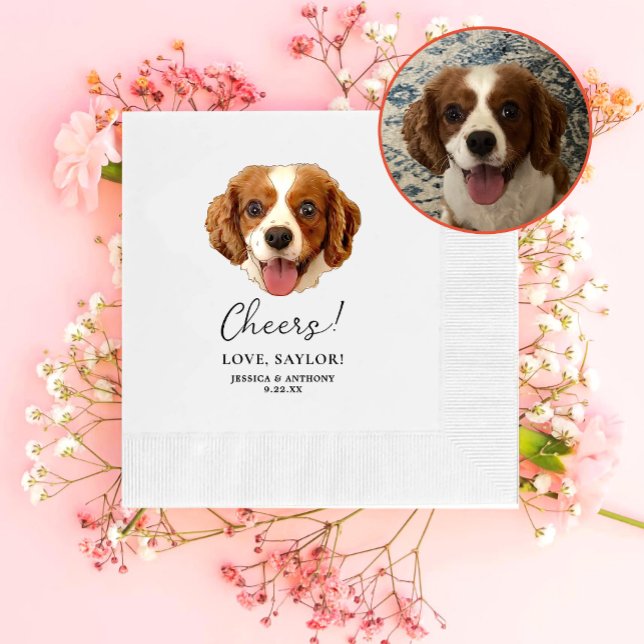 Serviette En Papier Charles Spaniel Chien Salutations personnalisées (Créateur téléchargé)