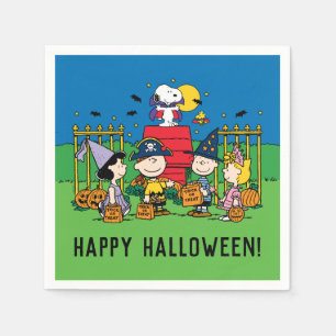 Serviette En Papier Charlie Brown et le parti Gang Halloween