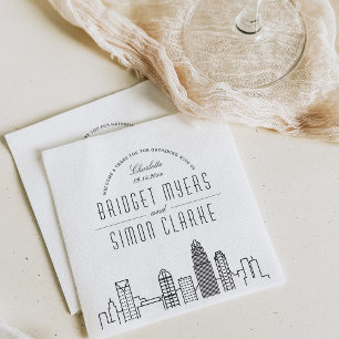 Serviette En Papier Charlotte Deco Skyline Mariage Événement Napkins