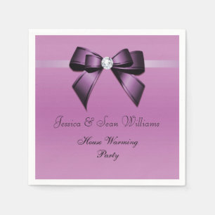Serviette En Papier Charmant Nœud Papillon et Ruban Violet pour Chauff