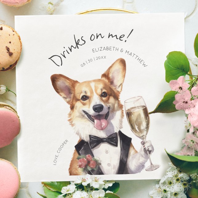 Serviette En Papier Charmant serveur Corgi gallois de Pembroke (Créateur téléchargé)