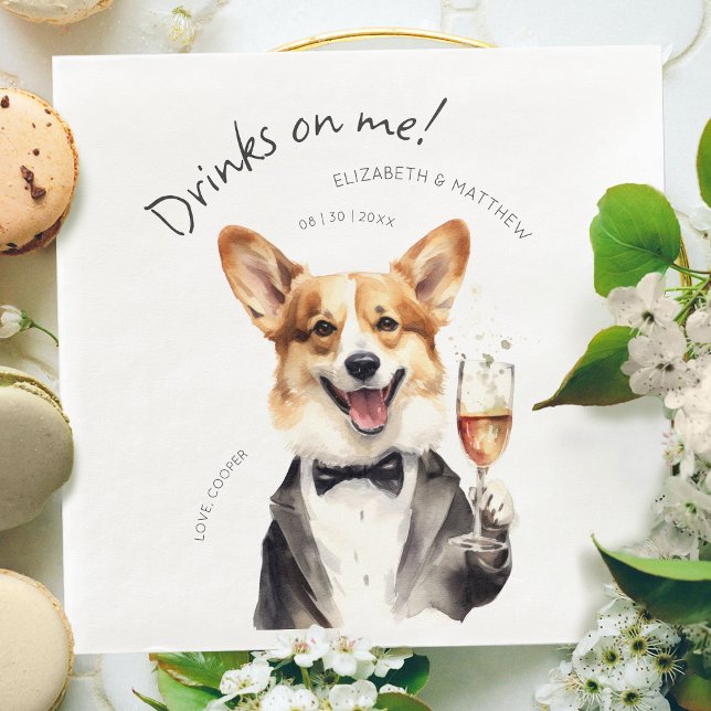 Serviette En Papier Charmant serveur Corgi gallois de Pembroke (Créateur téléchargé)