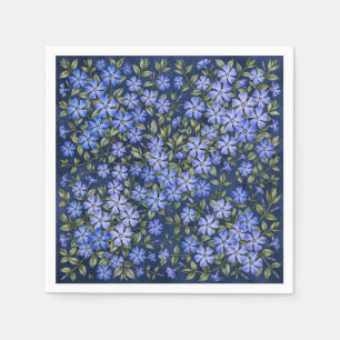 Serviette En Papier Charmantes fleurs de pervenche dispersées bleu pro