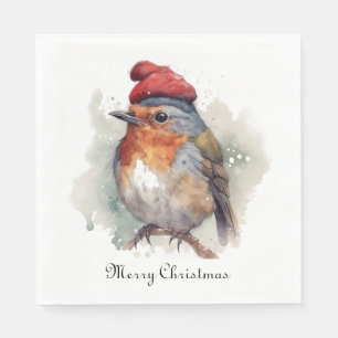 Serviette En Papier Charme de table de Noël Robin traditionnel