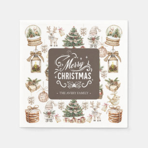 Serviette En Papier Charme Joyeux Noël personnalisé
