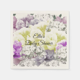 Serviette En Papier Charming Baby shower Bouquet de fleurs Papier