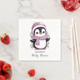 Serviette En Papier Charming Baby shower mystique de pingouins