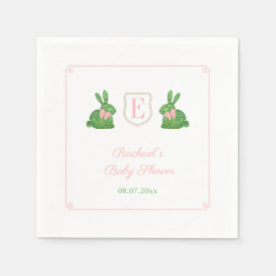 Serviette En Papier Charming Spring Bunny Girl Baby shower Party