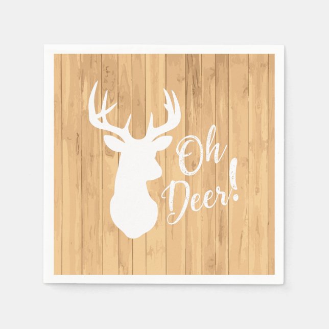 Serviette En Papier Chasse aux cerfs Lodge Baby shower Antlers (Devant)