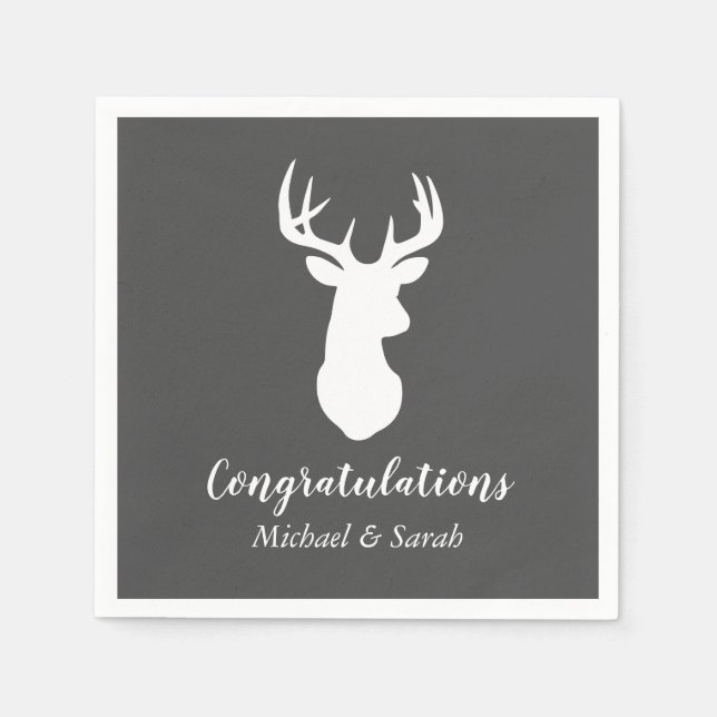 Serviette En Papier Chasse aux cerfs Lodge Baby shower Antlers (Devant)