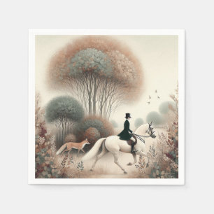 Serviette En Papier Chasse Equestre Equestre Renard Equestre