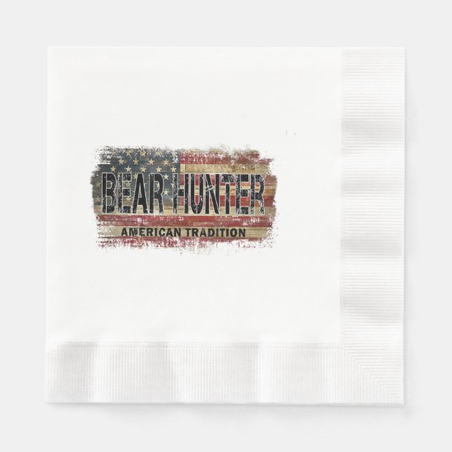 Serviette En Papier Chasseur d'ours américain (Devant)