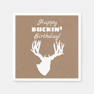 Serviette En Papier Chasseur heureux d'anniversaire de Buckin