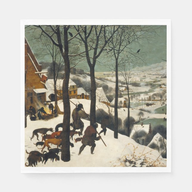 Serviette En Papier Chasseurs dans la neige (par Pieter Bruegel l'Anci (Devant)