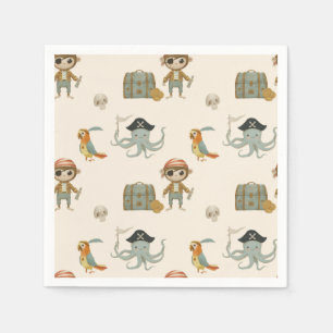 Serviette En Papier Chasseurs de trésors Pirate Anniversaire