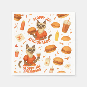 Serviette En Papier Chat avec hamburger