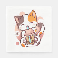 Chat Boba Tea Bubble Tea Anime Kawaii Neko pour fi