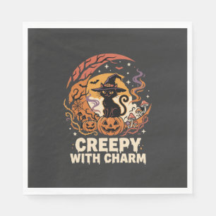 Serviette En Papier Chat charme effrayant Halloween