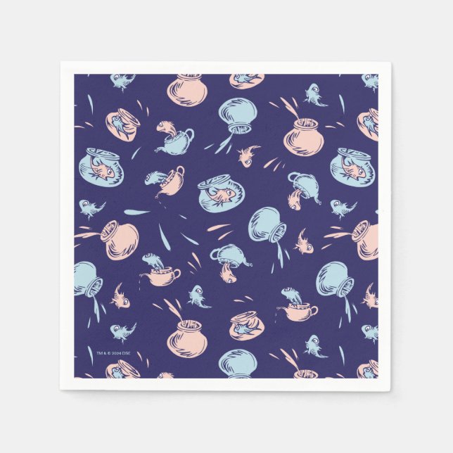 Serviette En Papier Chat Dans Le Casquette | Le Motif du poisson (Devant)