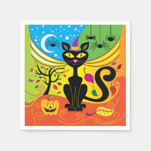 Serviette En Papier Chat de brise effrayant