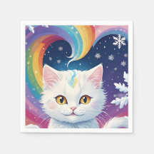 Chat de Noël à la neige blanche