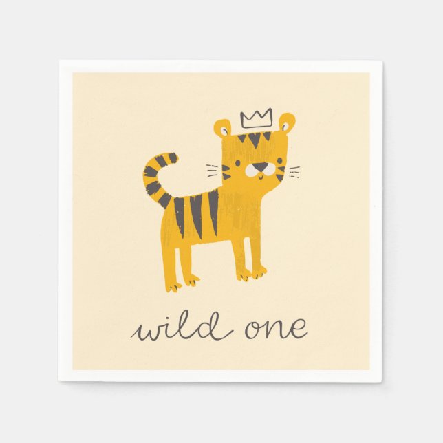 Serviette En Papier Chat de tigre sauvage (Devant)