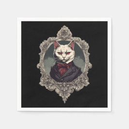 Serviette En Papier Chat d'Halloween, chat Vampire