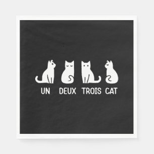 Serviette En Papier Chat drôle Meow Kitty Un Deux Trois Chat drôle Cha