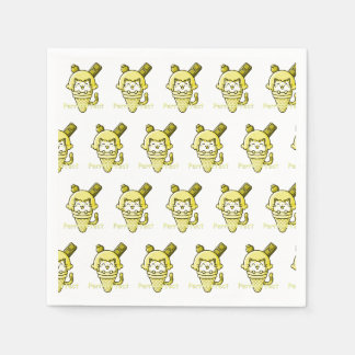 Serviette En Papier Chat en Cone Parfait Jaune