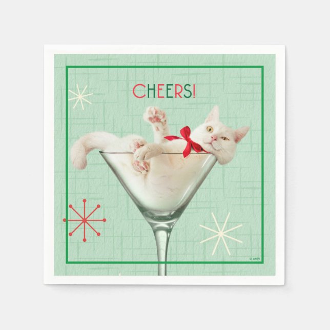 Serviette En Papier Chat en verre Martini (Devant)